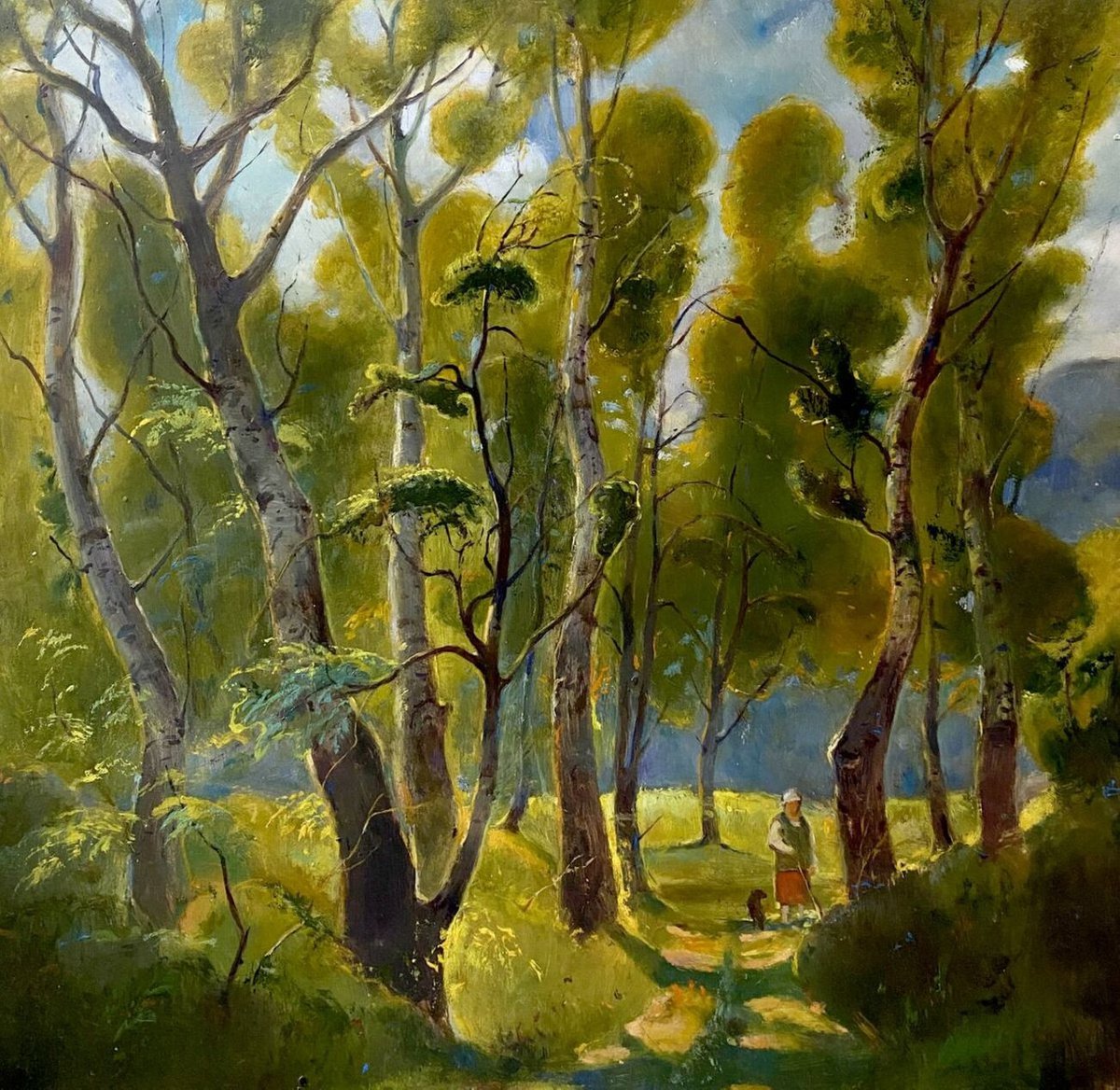 Impressionistic Landscape Oil Painting By Oleg And Alexander Litvinov, 20 X 22", July Noon, Original Artwork