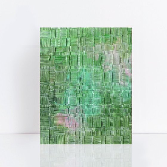 Field Study III - abstract woven paper in green