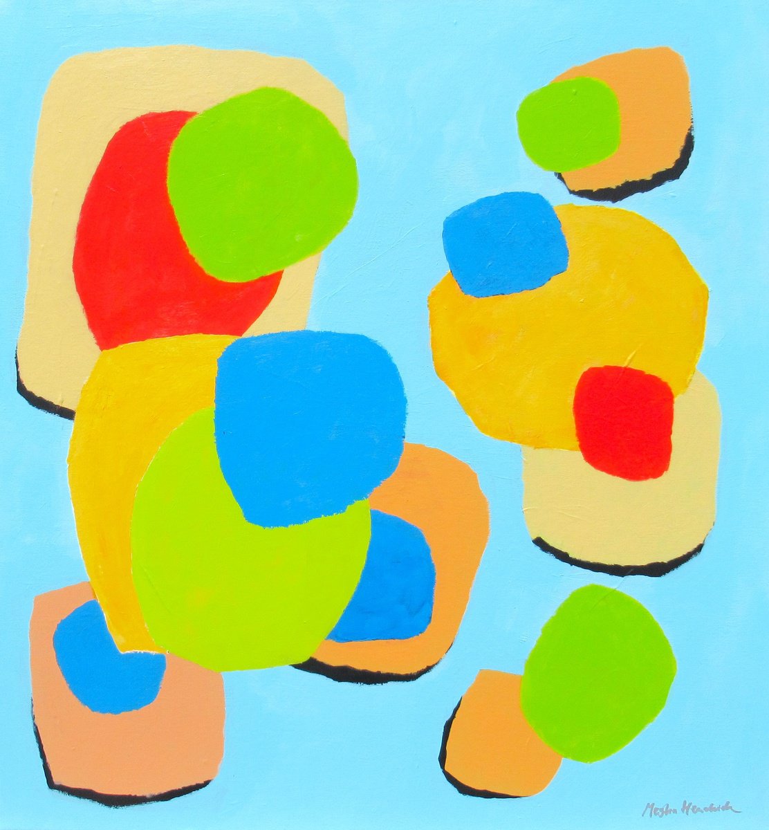 Abstract Acrylic Painting By Megha Hendrick., 26 X 28", Spright., Original Artwork