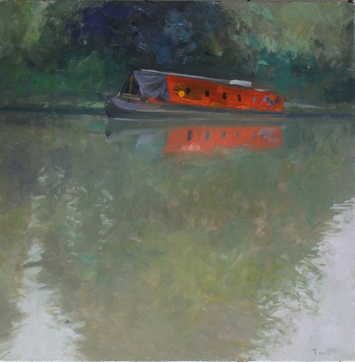 Red Narrow Boat by Christian Twelftree