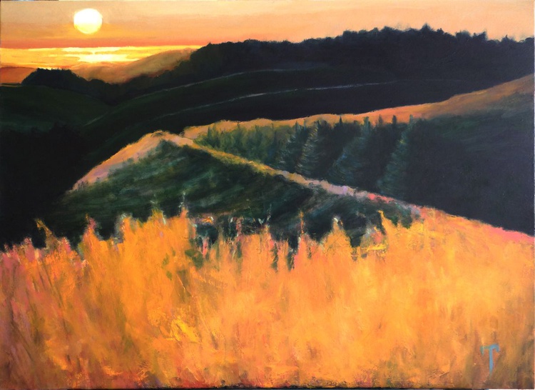 Autumn Sunset Landscape Oil Painting On Canvas L Artfinder