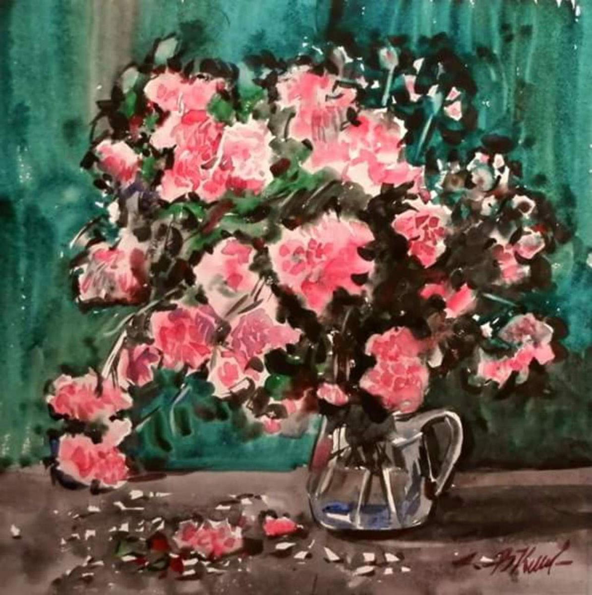 Flowers, 50x50 cm by Valentina Kachina
