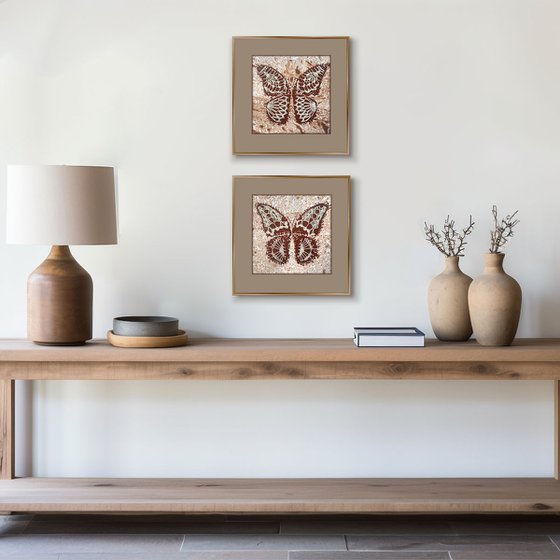 Set of 2 «Caramel Butterflies»