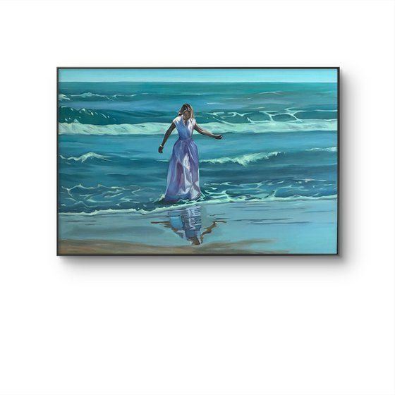 Young women. Ocean