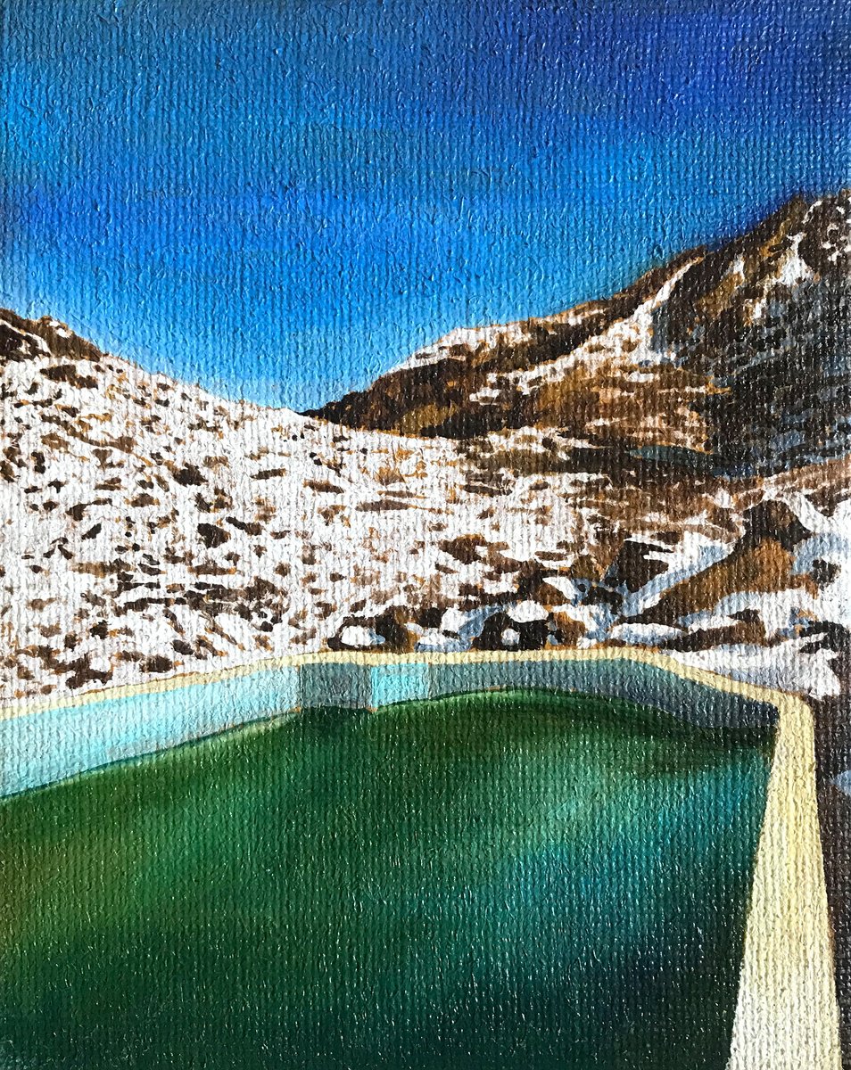 Surrealistic Landscape Oil Painting By Sofia Fresia, 8 X 10", Equilibrio Dinamico 11/14, Original Artwork