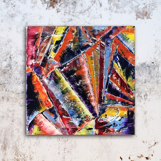 "Brace Yourself" - Original PMS Oil Painting On Canvas - 20 x 20 inches