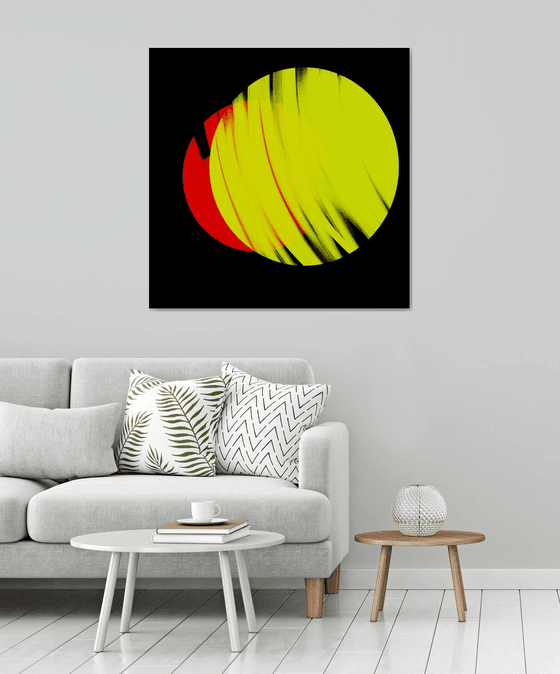 GA#208 red and yellow sun