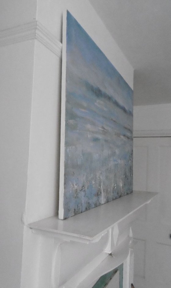 'Blue Dawn, Deep Winter' Large Abstract