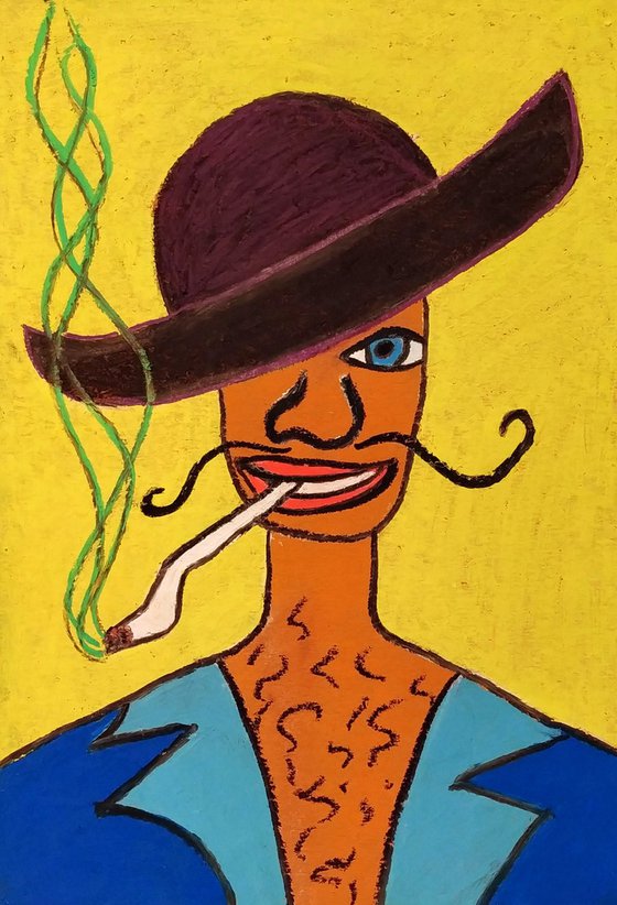 Cowboy with black mustache