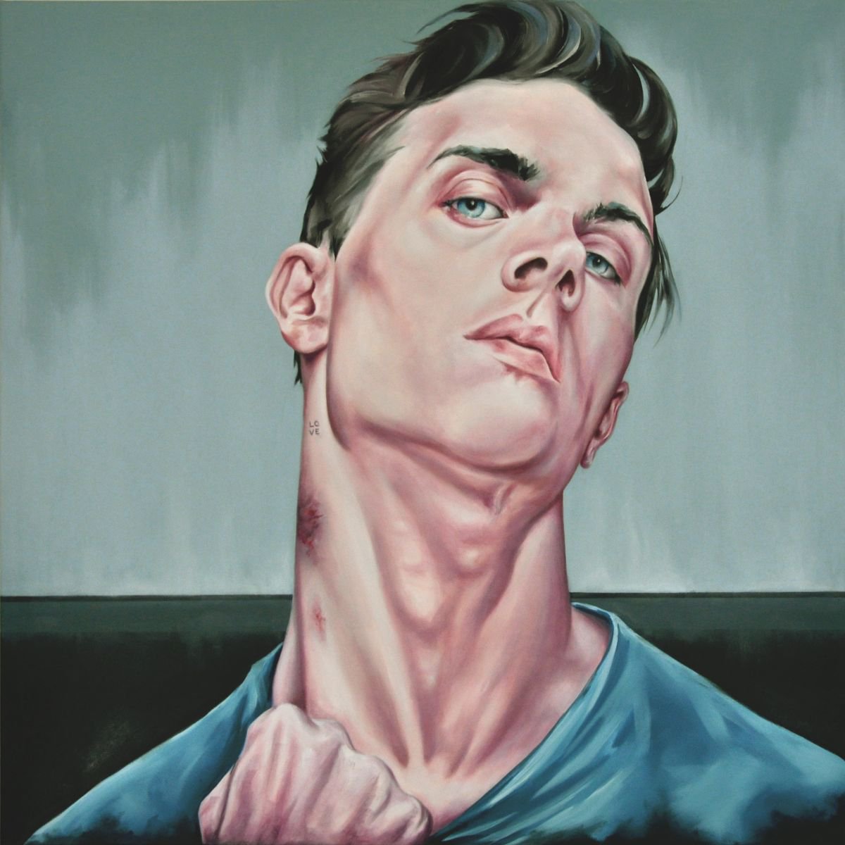 Urban And Pop Portrait Oil Painting By Mullo Art, 39 X 39", When The Madness Takes Control, Original Artwork