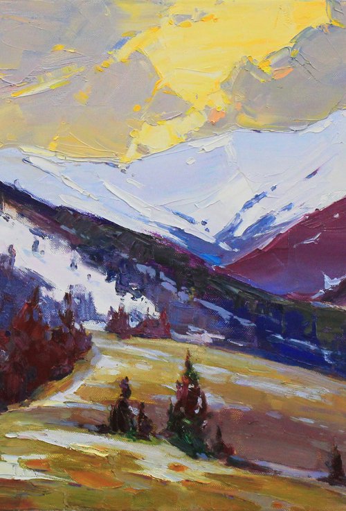 "Sunset in the mountains" by Alisa Onipchenko-Cherniakovska