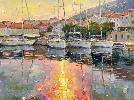 "Yachts at the pier"