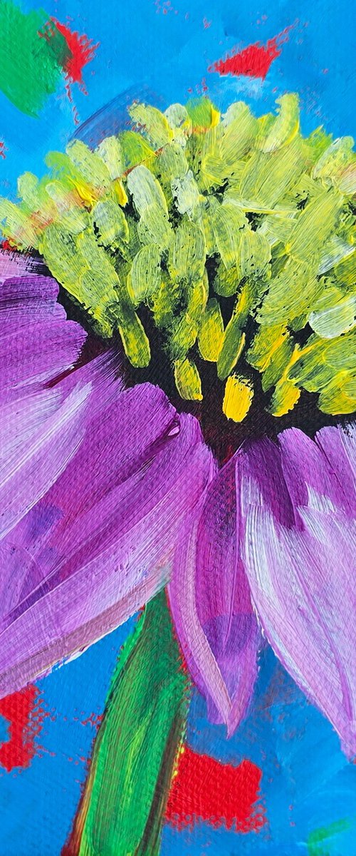 Violet Coneflower Burst by Tetiana Surshko