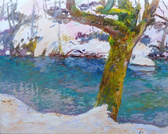 Deep water of the Carpathian rivers.