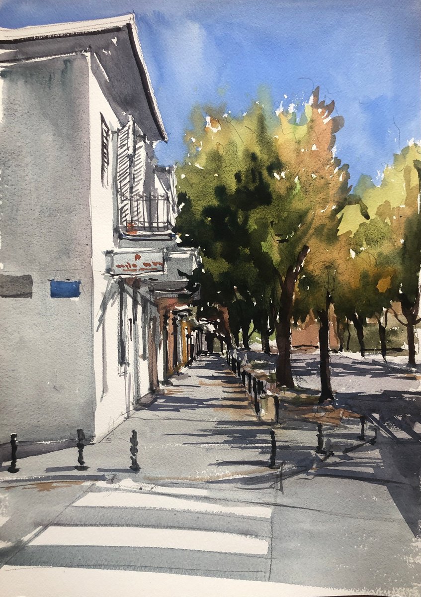 Autumn street by OLGA BELOBORODOVA
