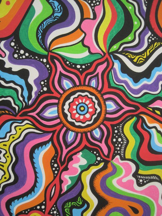 Psychedelic Space - 80x60cm Acrylic painting by Jodie Smallwood | Artfinder
