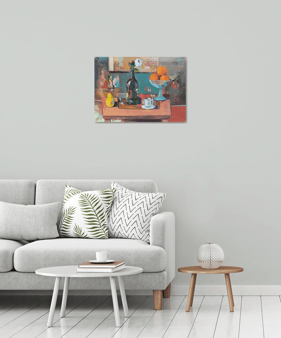 Pear, Cup and Oranges