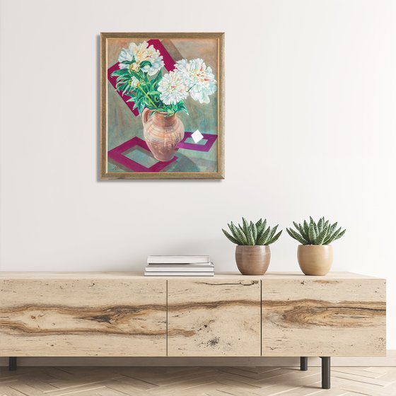 Peonies in a Pitcher