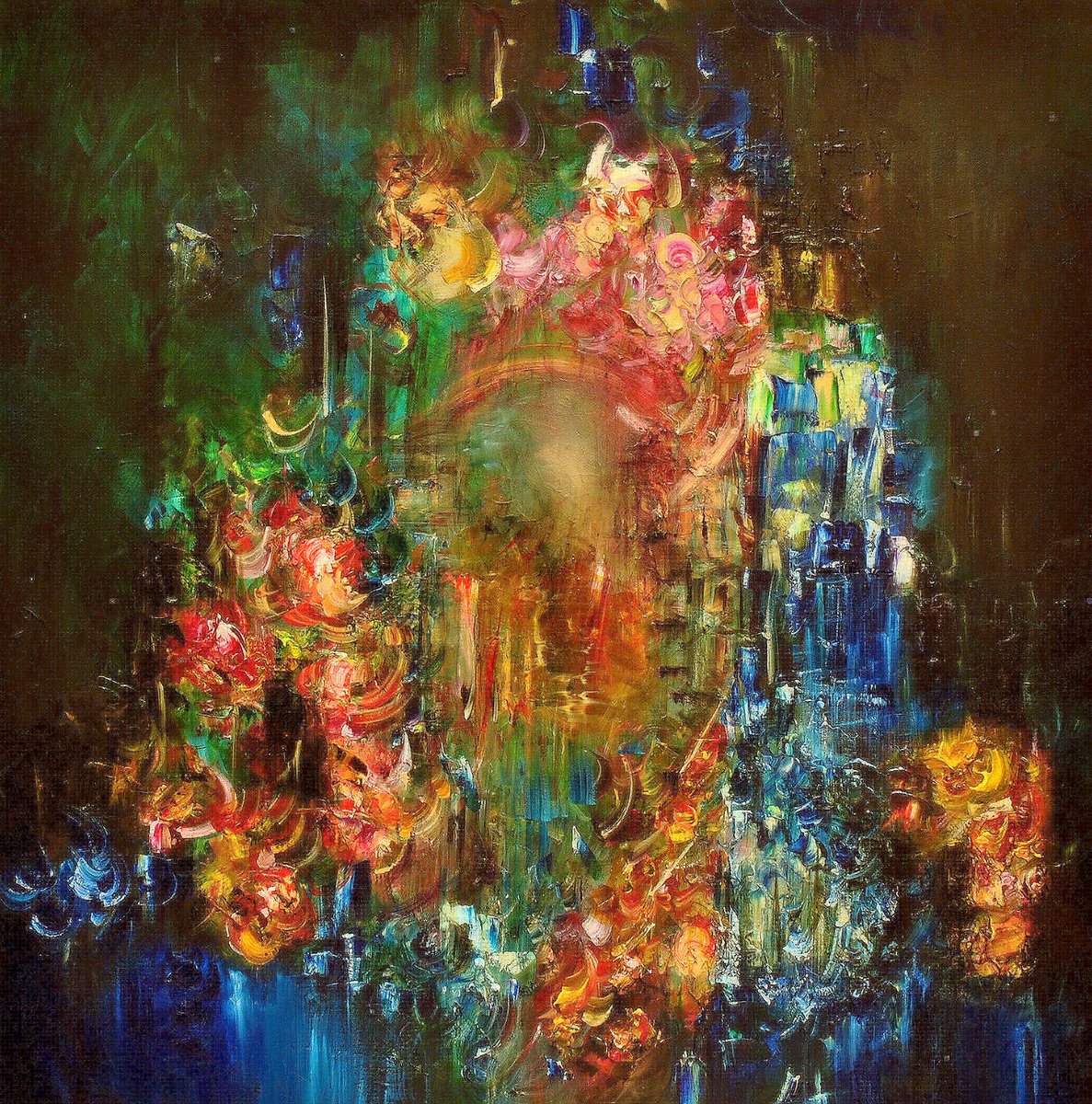 Expressive Abstract Oil Painting By Victoria Horkan, 39 X 39", The Portal, Original Artwork