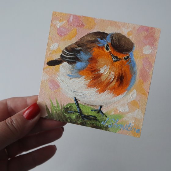 Set of 2 Robin Bird Miniatures