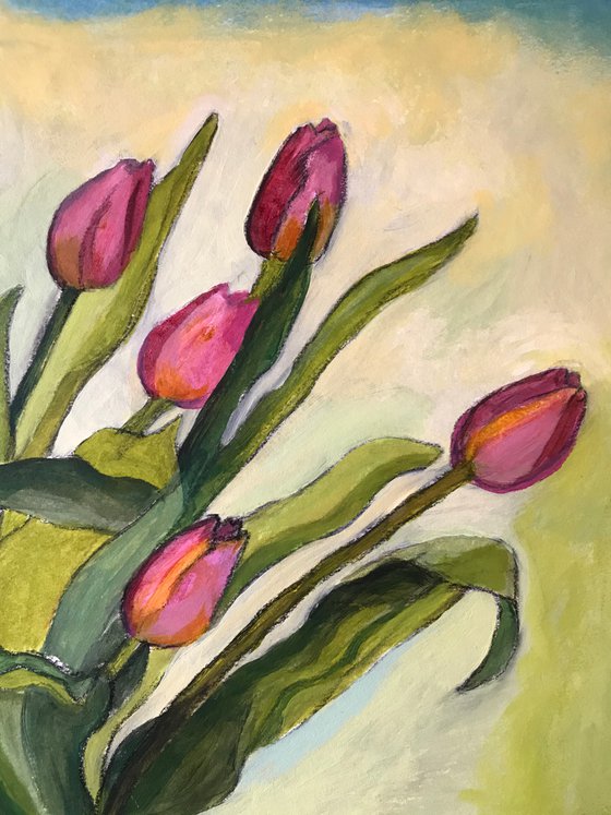 Pink Spring Tulips