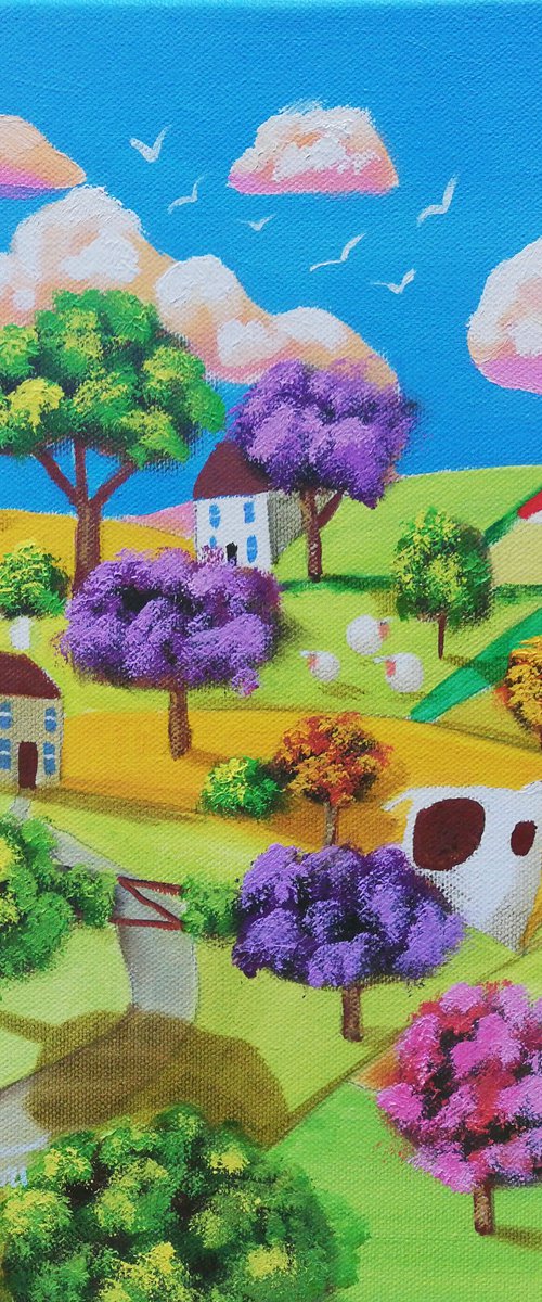 Naive art Canvas painting by Gordon Bruce