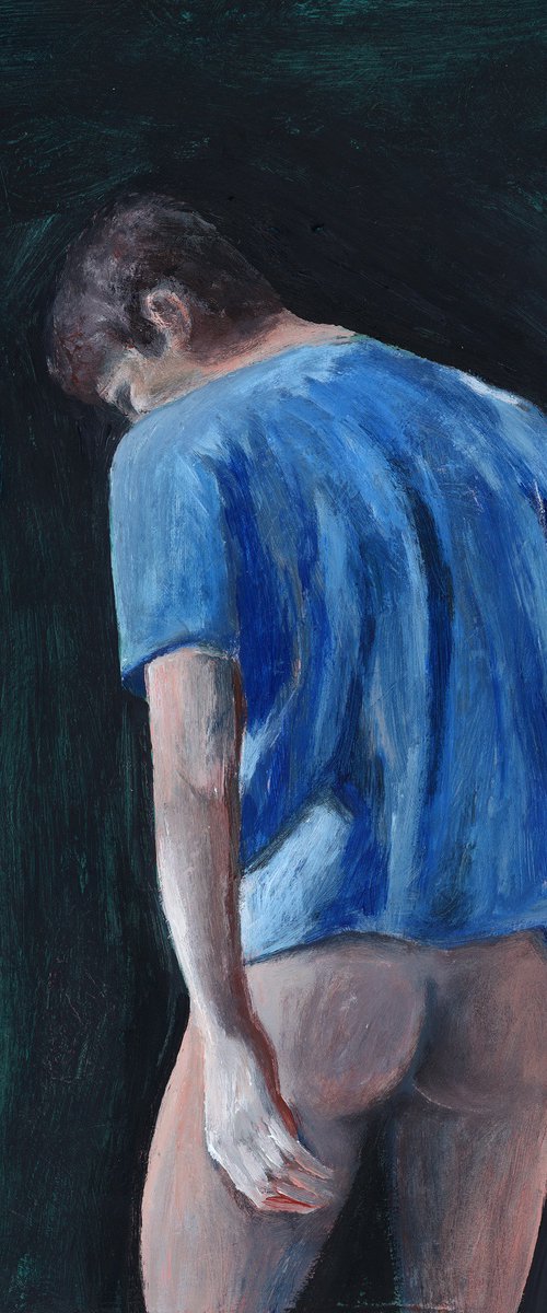 Man In A Blue Shirt by Anton Maliar