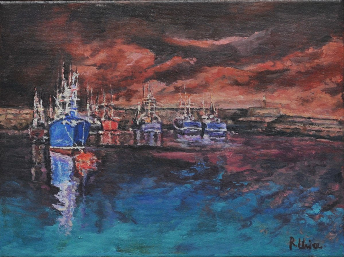 Impressionistic Landscape Oil Painting By Fuensanta Ruiz Urien, 12 X 9, Puerto De Hondabirri, Original Artwork