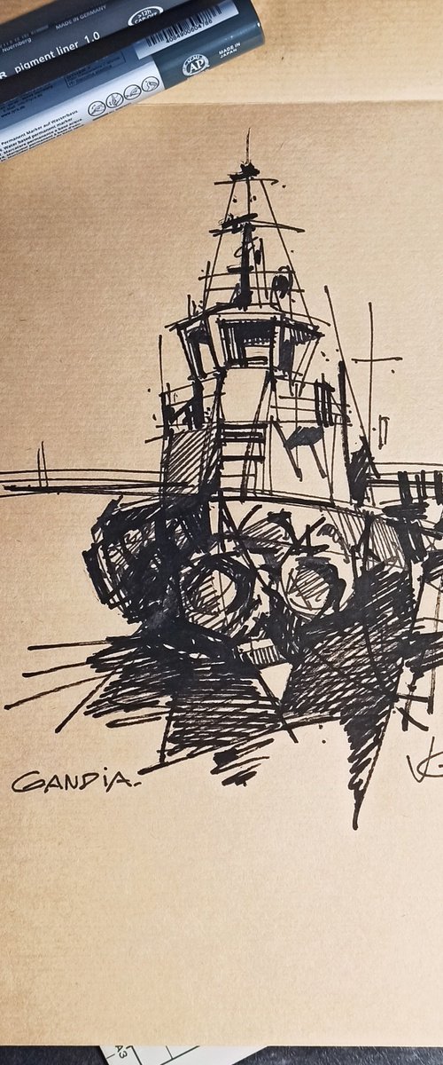 Original sketch TUGBOAT VB SEVILLA by Volodymyr Glukhomanyuk