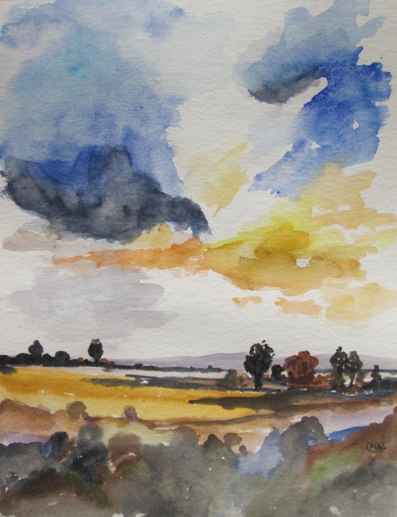 Landscape with a Big Sky and Clouds