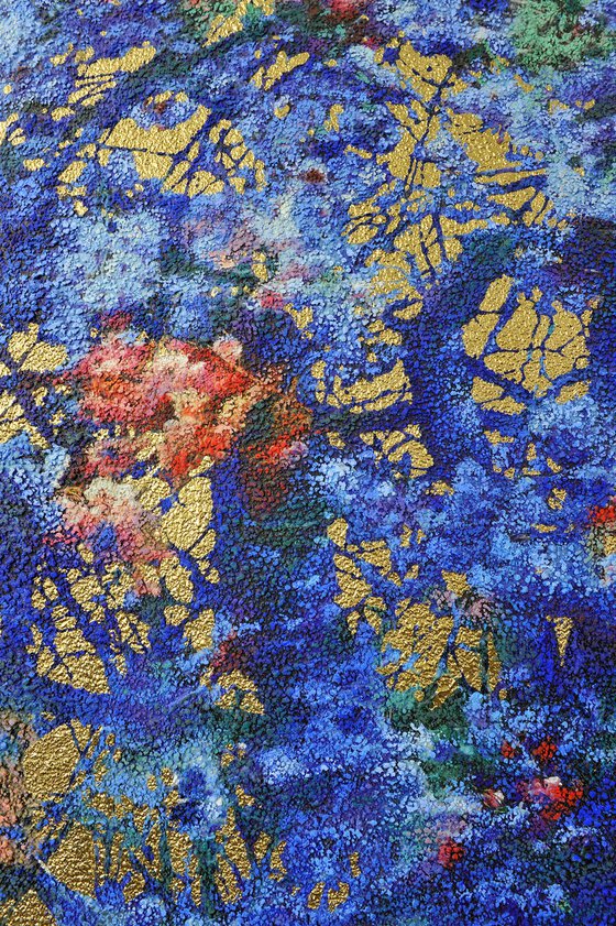 Cobalt & Gold cherry blossom