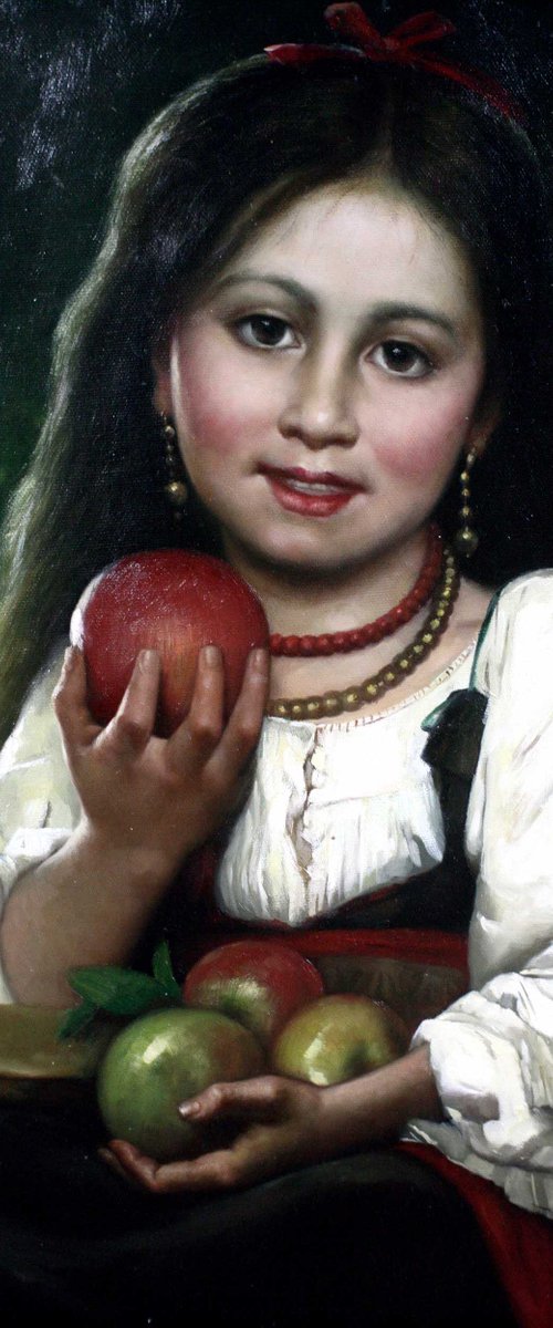 Little Gipsy Girl with apples by GOUYETTE jean-michel