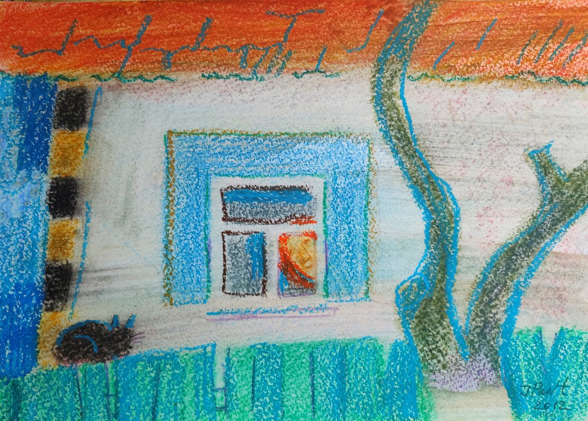 Impressionistic Portrait Pastel Drawing By Inna Pantelemonova, 12 X 8, Who Is There?, Original Artwork