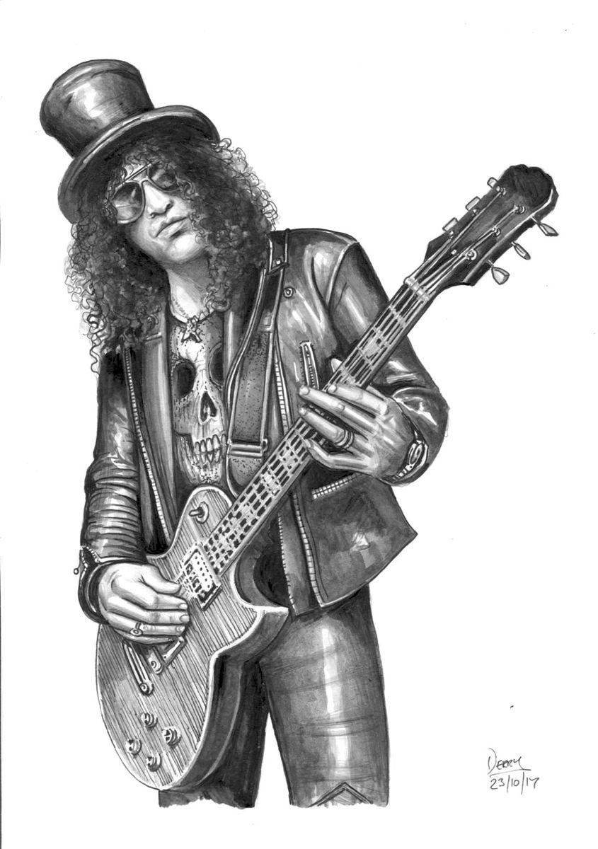 Портреты на гитаре. Slash гитарист Art. Slash гитарист рисунок. Slash Guitar Art. Рок гитарист слэш рисунки.