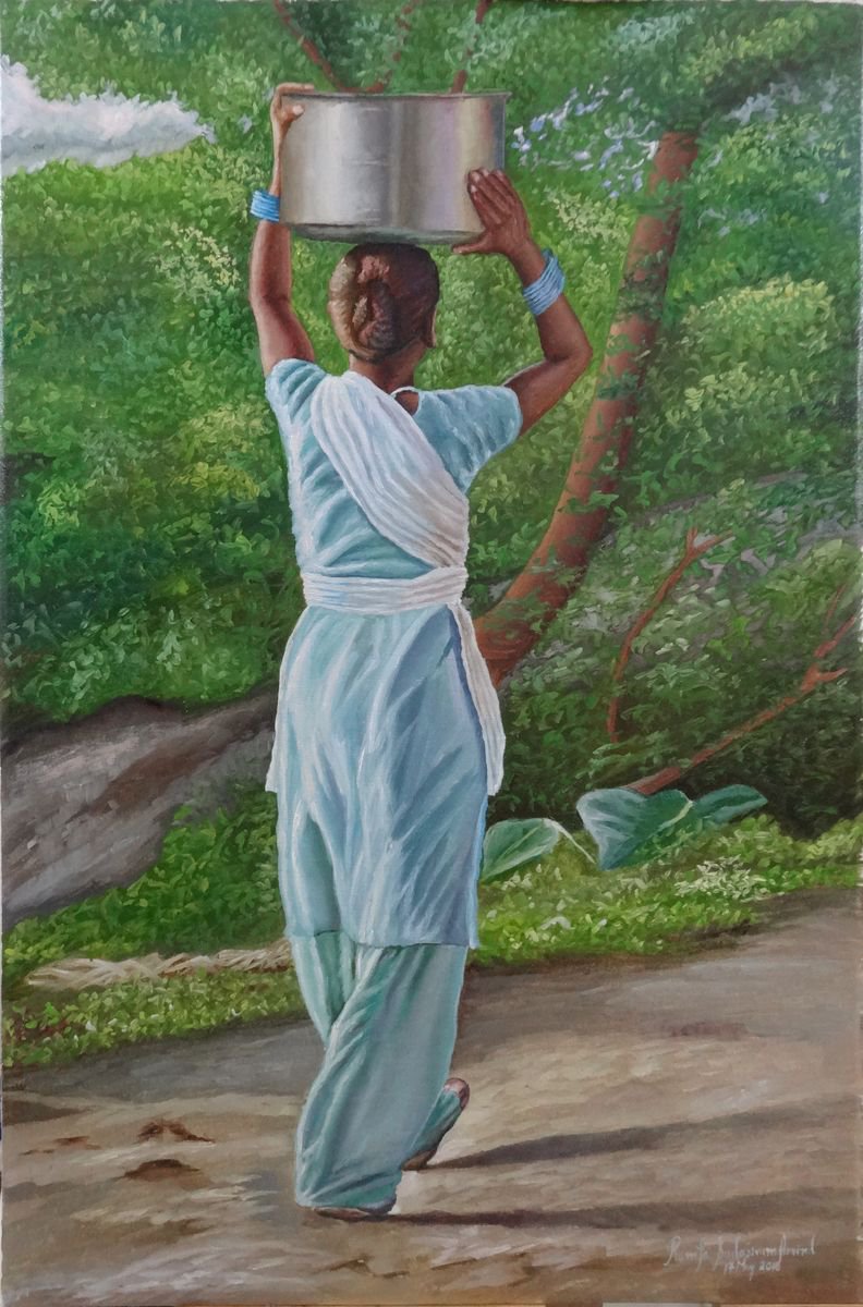 Woman carrying anda by Ramya Sadasivam