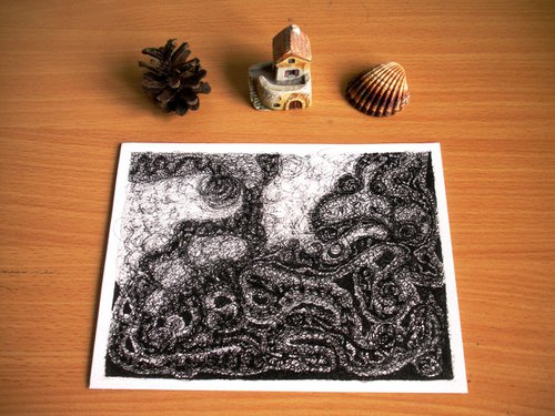 ELEMENTS Scary Wind Ink Drawings by Nives Palmić