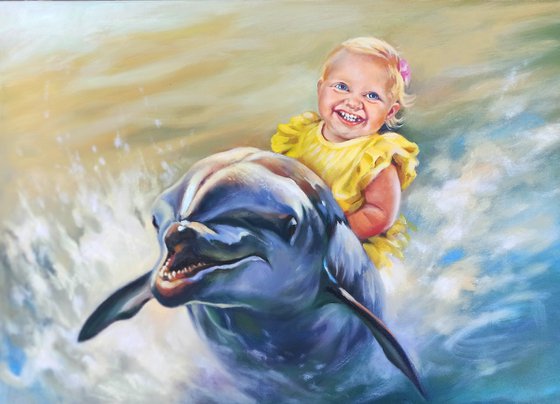 Portrait with a dolphin