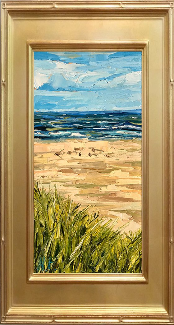 SOUTHAMPTON DUNES, Original Impressionist Vertical Landscape Oil Painting