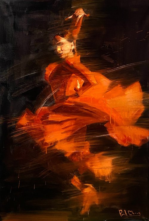 Red Skirt Tango Dancer by Paul Cheng