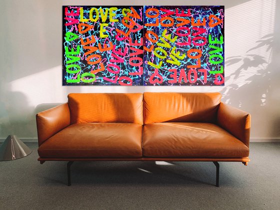 First Love1- Diptych Pop art