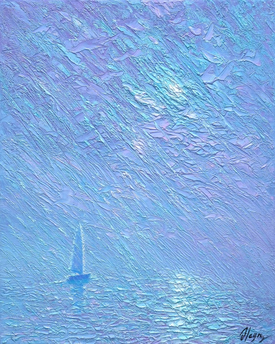 Impressionistic Landscape Oil Painting By Dmitry Oleyn, 16 X 20, Whisper Of Rain, Original Artwork