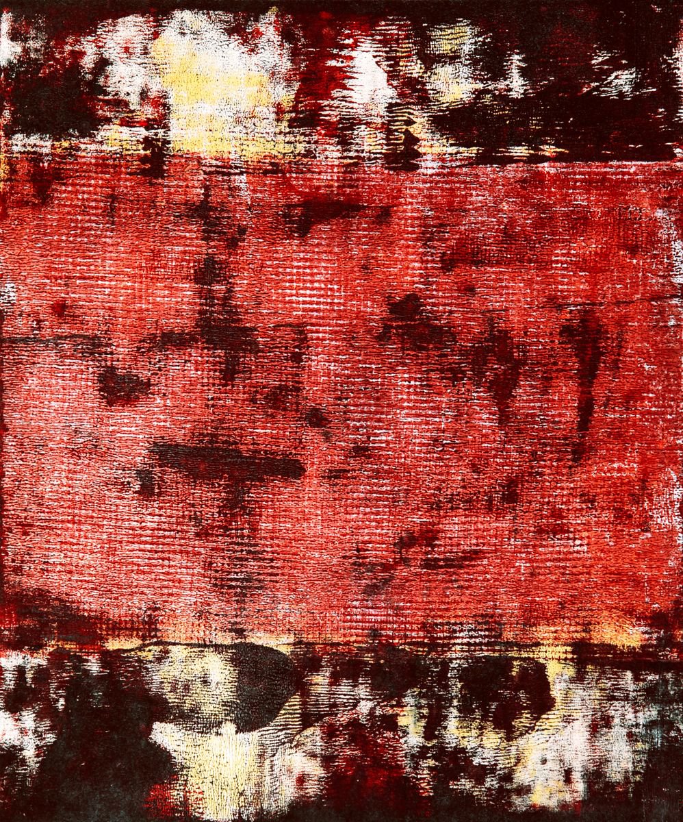 Abstract Acrylic Painting By Petr Strnad, 10 X 12", Secret Space Iv., Original Artwork