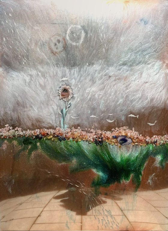 Earth Coral Garden Abstract Crystal Artwork