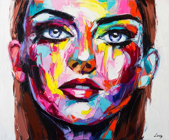 "Manzanilla", fantasy woman colorful pop-art portrait