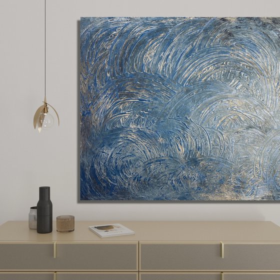 Blue waves 80x120x2 cm