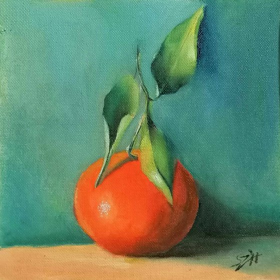 An Orange, still life painting