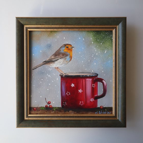 Christmas Robin Painting