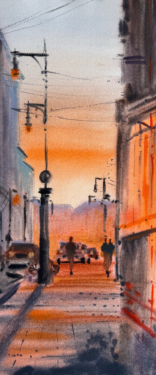 Orange sunset by Evgenia Panova