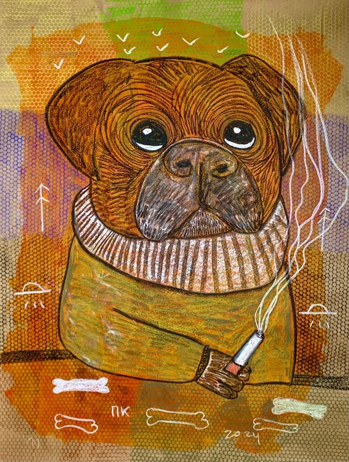 Smoking dog #90 by Pavel Kuragin