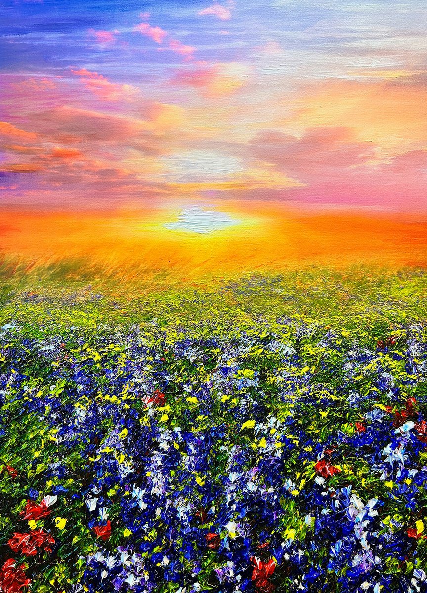 Impressionistic Landscape Oil Painting By Kenneth Halvorsen, 22 X 30", Aurora